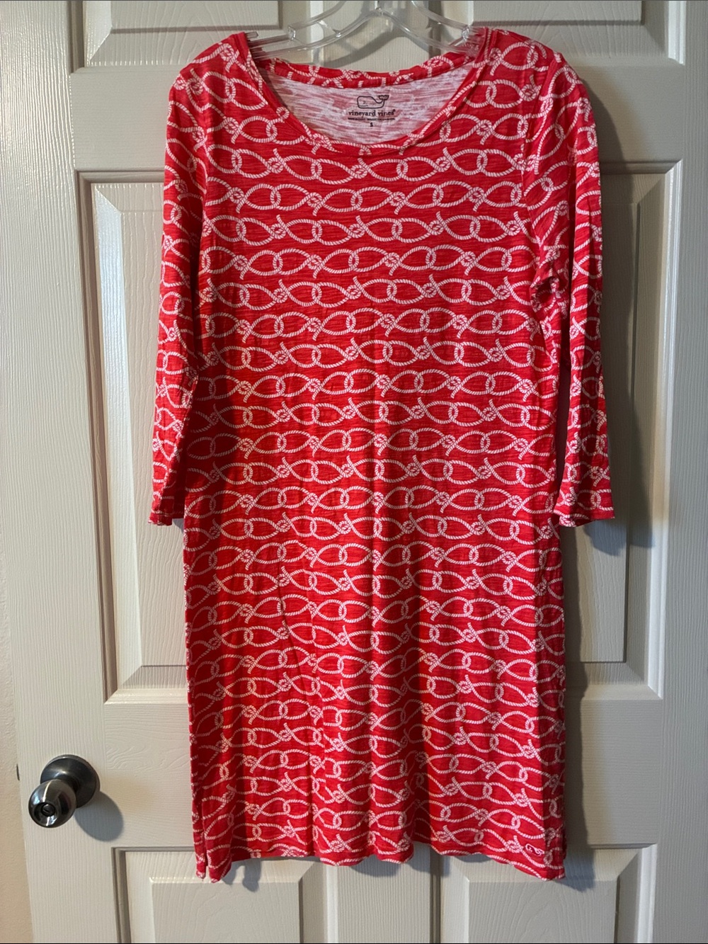 Vineyard Vines Red Rope-Print T-shirt Mini Dress